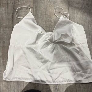 SHEIN White Satin Cami Tank Top